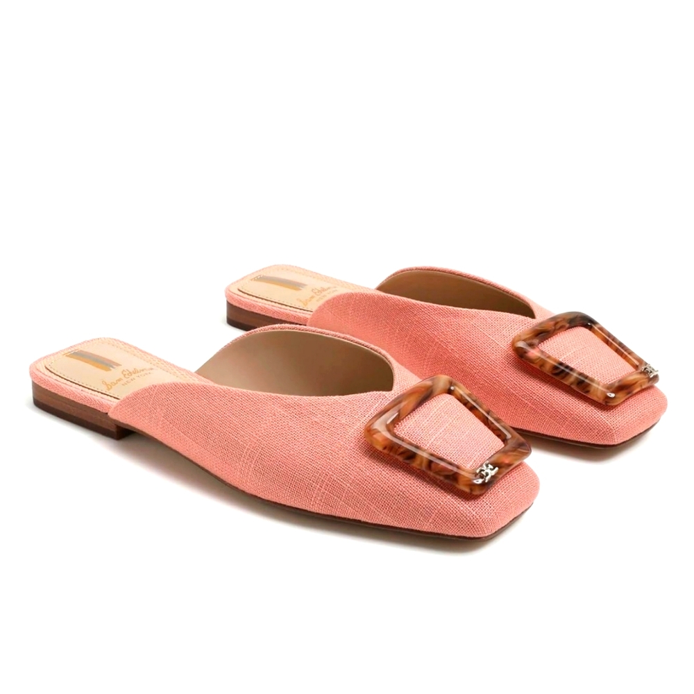 Sam Edelman Lavina Buckle Mule In Canyon Clay Linen